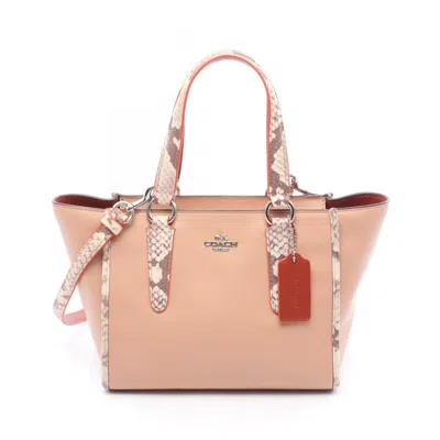 Pre-owned Coach Pink Leather Handbag () In Multi