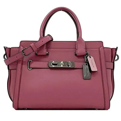 Pre-owned Coach Pink Leather Handbag Shoulder Bag ()