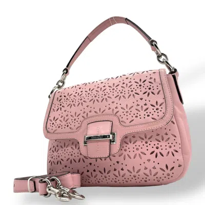 Pre-owned Coach Pink Leather Handbag Shoulder Bag ()