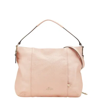 Pre-owned Coach Pink Leather Handbag Shoulder Bag ()