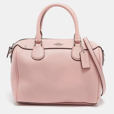 Pre-owned Coach Pink Leather Mini Bennett Satchel