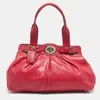 Coach Pink Leather Pleated Garnet Shoulder Bag In Red