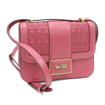 Pre-owned Coach Pink Leather Pochette Shoulder Bag ()
