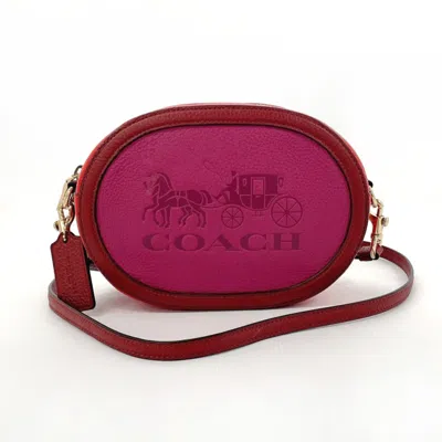 Pre-owned Coach Pink Leather Shoulder Bag () In Multi