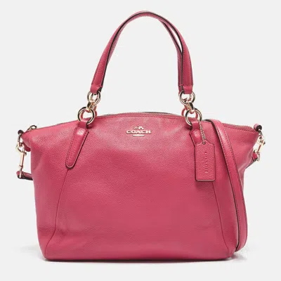 Pre-owned Coach Pink Leather Small Kelsey Satchel