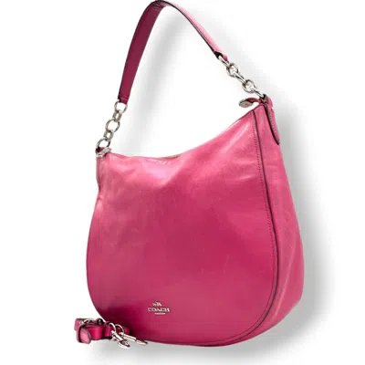 Pre-owned Coach Pink Leather Suede Shoulder Bag ()
