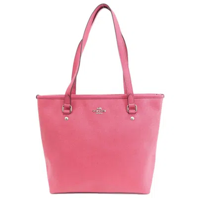 Pre-owned Coach Pink Leather Tote Bag ()