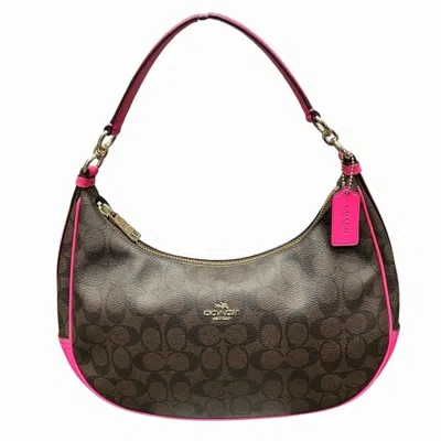 Pre-owned Coach Pink Pvc Leather Handbag Shoulder Bag () In Multi