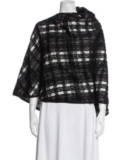 Pre-owned Coach Plaid Print Cape W/ Tags In Black