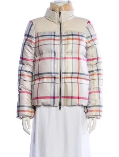 Pre-owned Coach Plaid Print Down Jacket In Multi