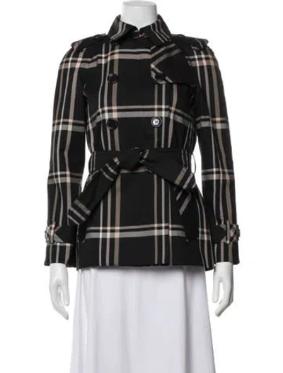Pre-owned Coach Plaid Print Jacket In Black