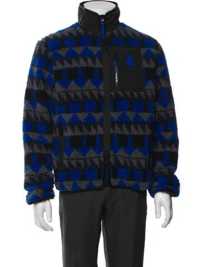 Pre-owned Coach Plaid Print Jacket In Blue