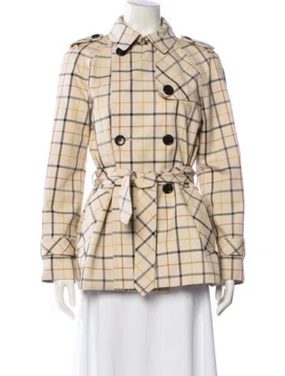 Pre-owned Coach Plaid Print Jacket In Neutral