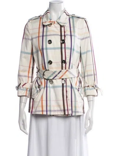 Pre-owned Coach Plaid Print Jacket In Neutral