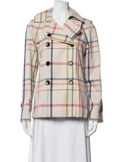 Pre-owned Coach Plaid Print Jacket In Neutrals