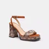 Coach Platform Sandal In Crystal Signature Jacquard In Multi