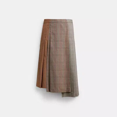 Coach Pleated Heritage Skirt In Pink