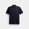 Coach Pocket Polo In Organic Cotton In Blue