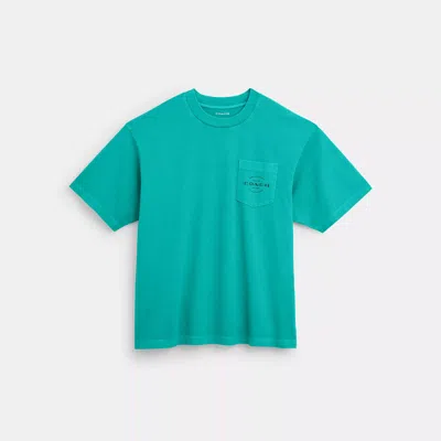 Coach Pocket T-shirt In Blue