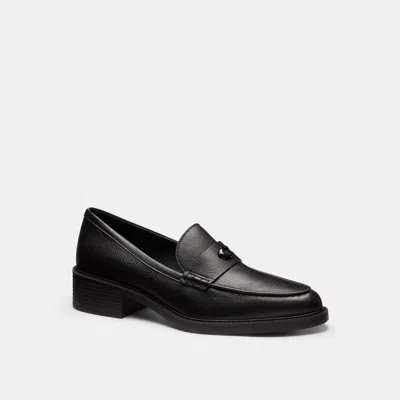 Coach Pointed Toe Loafer Shoes In Black