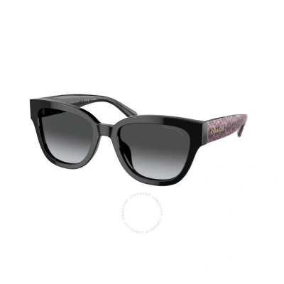 Coach Polarized Grey Gradient Butterfly Ladies Sunglasses Hc8379u 5002t3 54 In Black / Grey