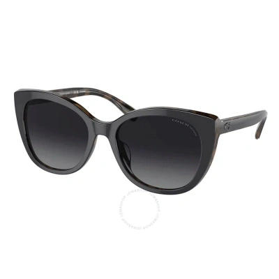 Coach Polarized Grey Gradient Cat Eye Ladies Sunglasses Hc8365u 5764t3 55 In Black