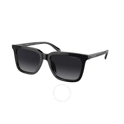 Coach Polarized Grey Gradient Square Men's Sunglasses Hc8385u 5002t3 54 In Black / Grey