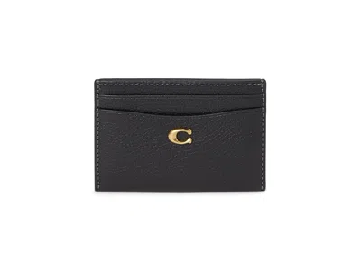 Coach Polished Pebble Leather Essential Card Case Handbags Black: One Size