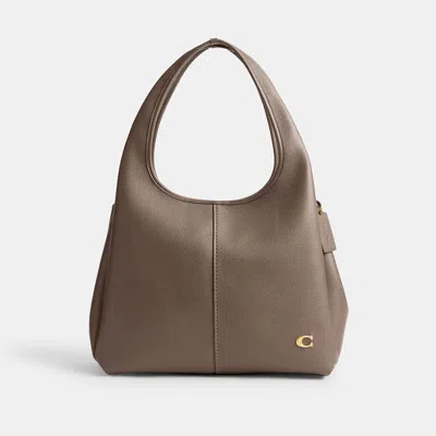 Coach Polished Pebble Leather Lana Shoulder Ba In Gray