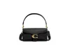 Coach Polished Pebble Leather Tabby Black In Black