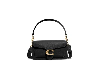 Coach Polished Pebble Leather Tabby Black