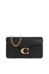 Coach Polished Pebble Leather Tabby Chain Clut