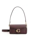 Coach Polished Pebble Leather Tabby Shoulder Bag 20 Refresh Shoulder Bags Black In Brass/merlot