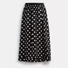 Coach Polka Dot Taffeta Maxi Skirt In Black