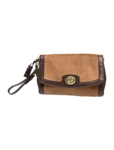 Pre-owned Coach Ponyhair Crossbody Bag In Neutral