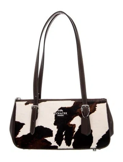 Pre-owned Coach Ponyhair Shoulder Bag In Neutral