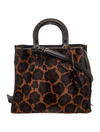 Pre-owned Coach Ponyhair Top Handle Bag In Brown