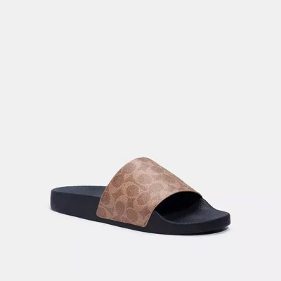 COACH POOL SLIDE IN SIGNATURE CANVAS