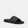 Coach Siganture Monogram Printed Slide Sandals In Black