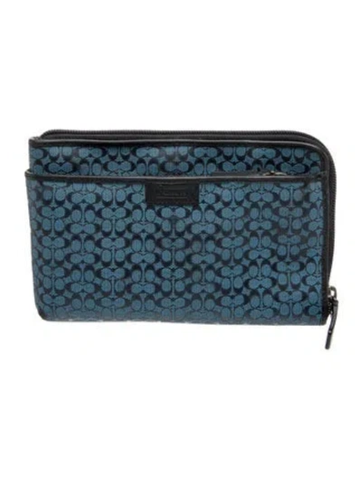 Pre-owned Coach Portfolio In Blue