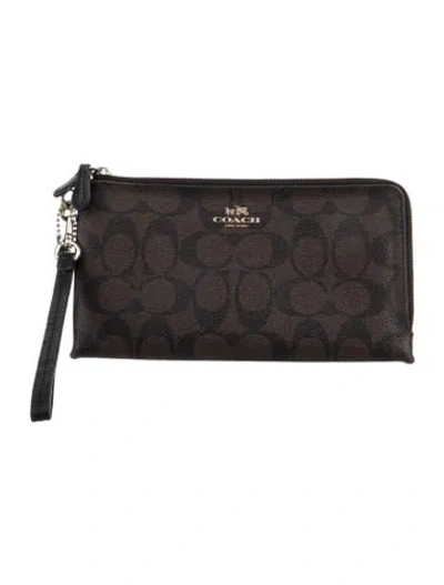Pre-owned Coach Portfolio In Brown