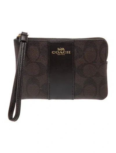 Pre-owned Coach Portfolio In Brown