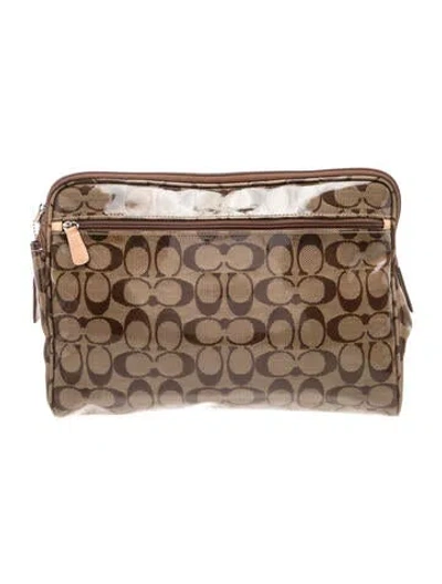 Pre-owned Coach Portfolio In Brown