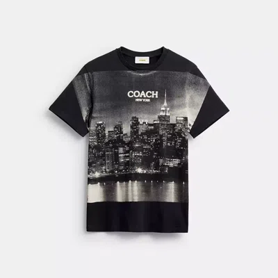 Coach Postcard T-shirt In Black