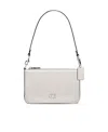Coach Pouch Grained-leather Shoulder Bag In White