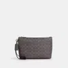 Coach Pouch In Signature Canvas In Gray