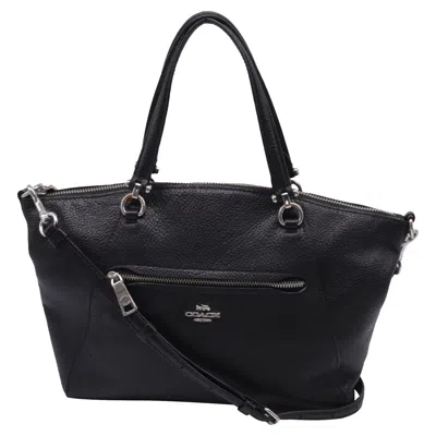 Pre-owned Coach Prairie Satchel Bag In Black Leather