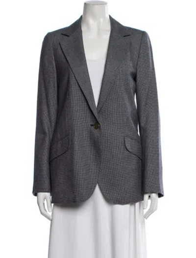 Pre-owned Coach Printed Blazer In Gray