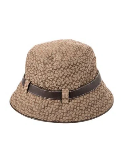 Pre-owned Coach Printed Bucket Hat In Neutrals
