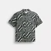 Coach Printed Camp Shirt In Black
